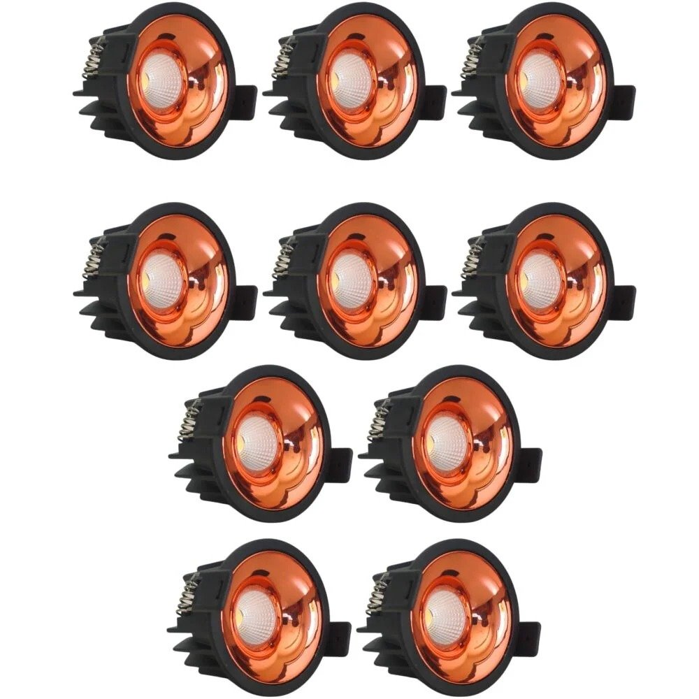 Pawanlite12W Black Body LED COB Spot Light with Rose Gold Reflector