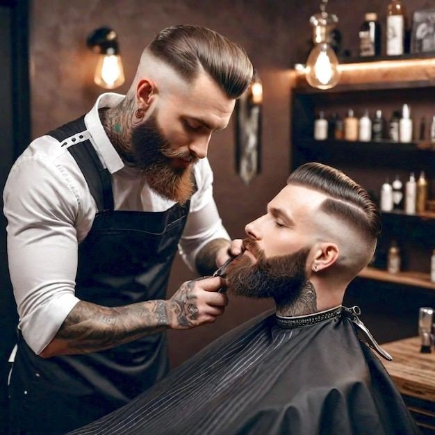 Stylish haircut and Beard