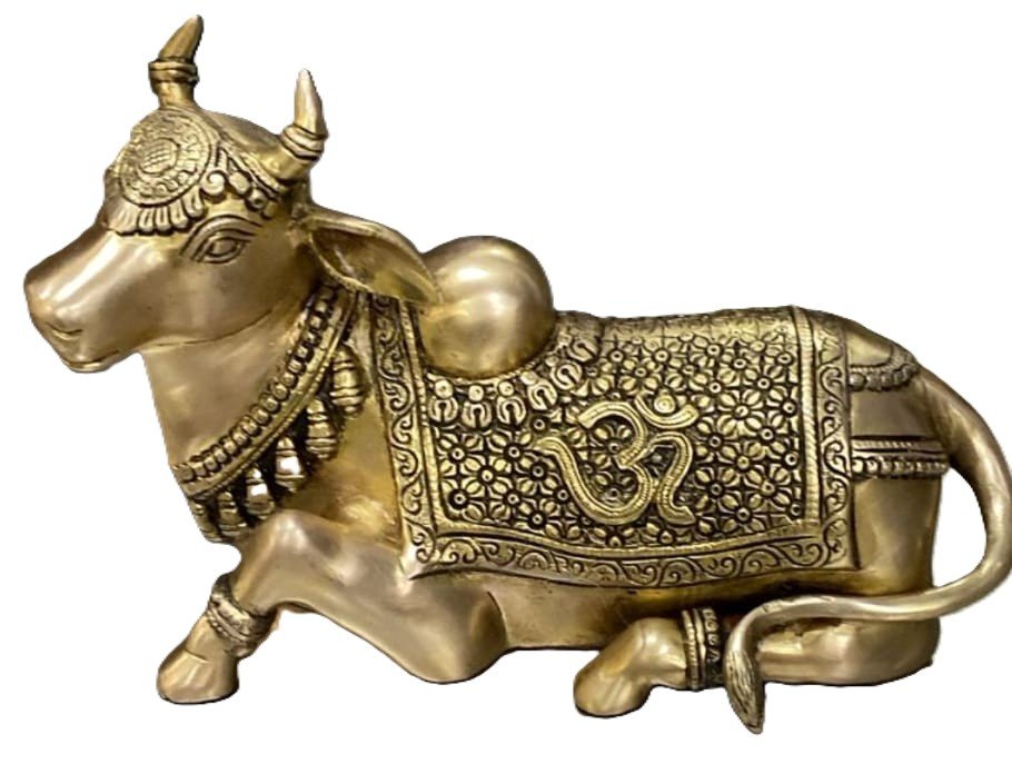 **Brass Nandi Statue & Decorative Idol** –
