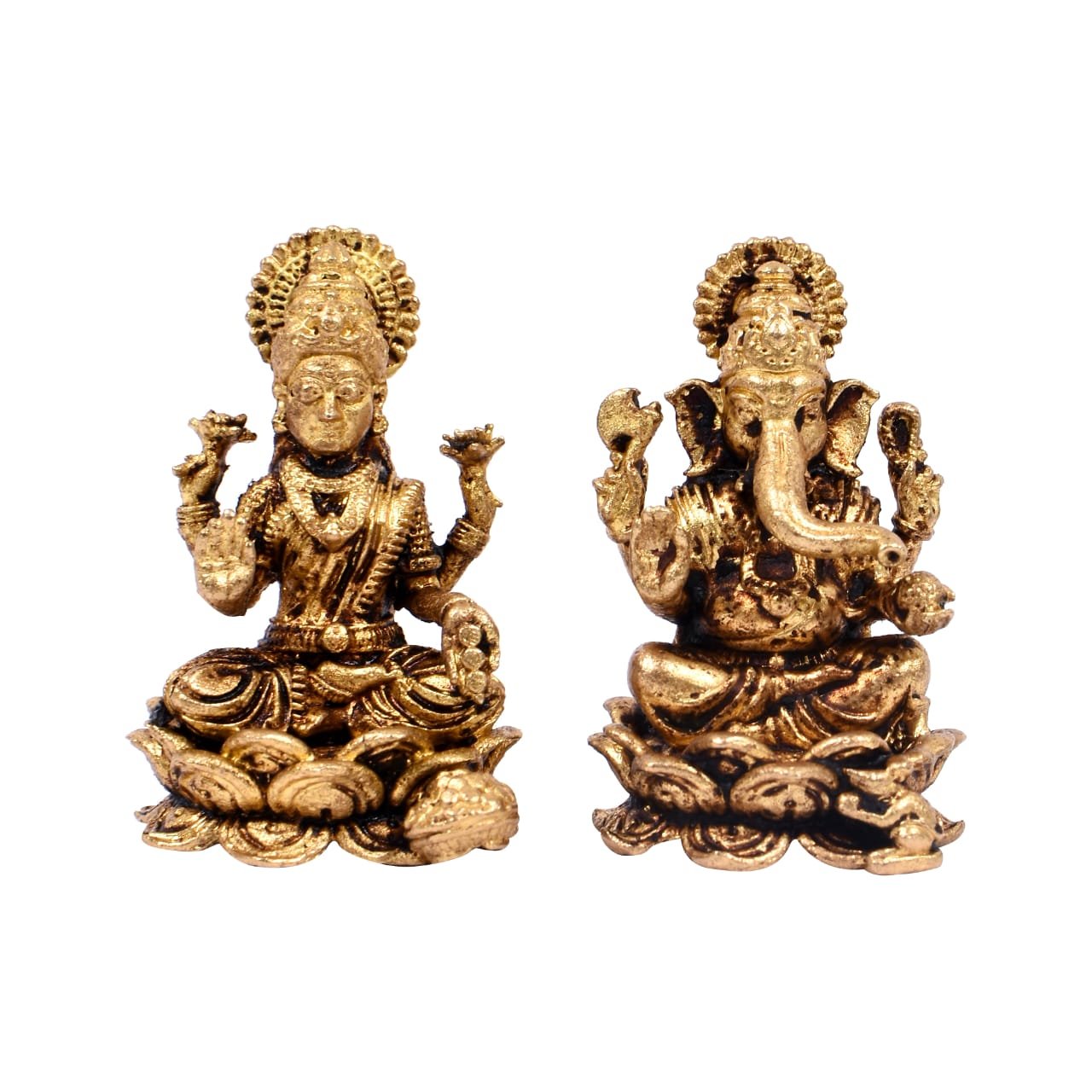 Lakshmi & Ganesh Brass Idol Set –
