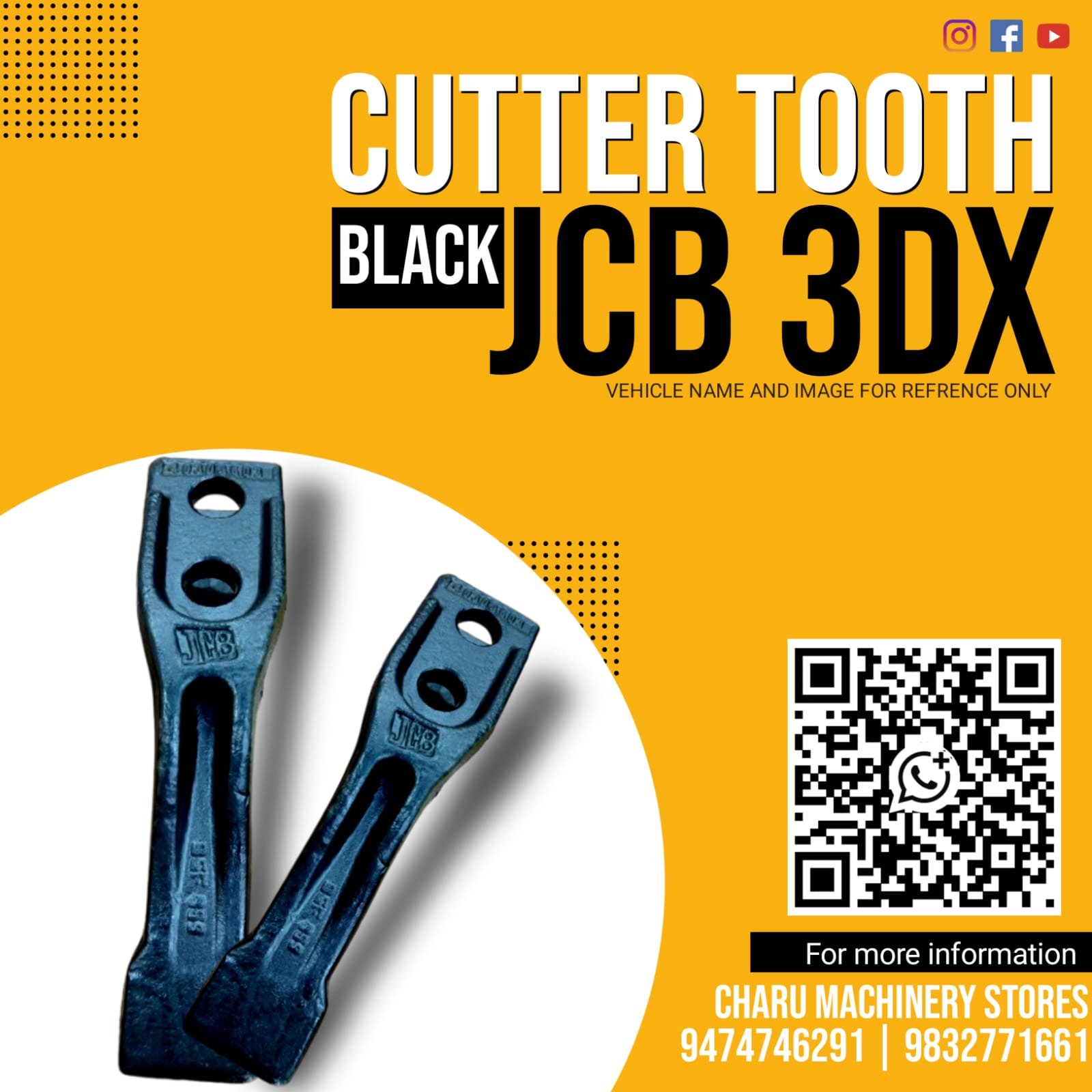 JCB 3DX Cutter Tooth