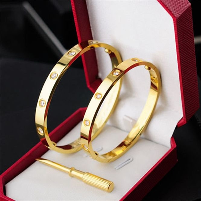 Cartier Style Gold Bangles